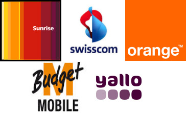 Sunrise Swisscom Orange Mbudget und Yallo