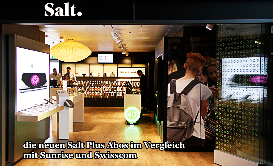 Salt im Vergleich mit Sunrise Swisscom Zurich Flughafen Shop Foto