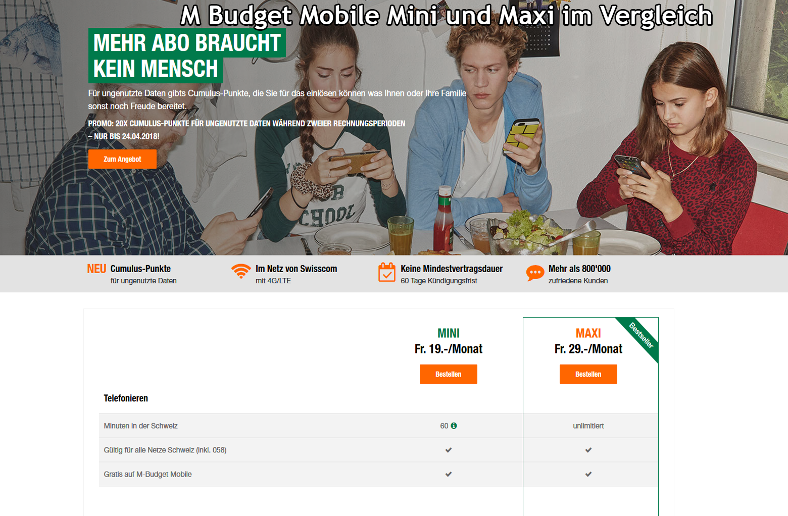 Wie gut sind die neuen M-Budget Mobile Mini und Maxi Abos im Vergleich?